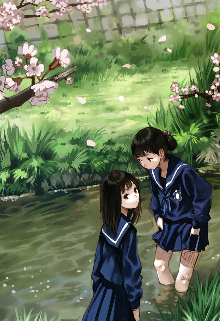 water, anime girls - desktop wallpaper