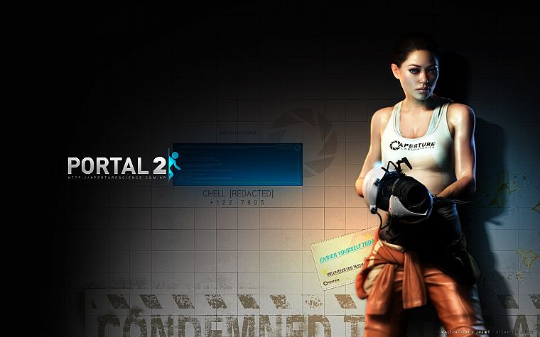 video games, Chell, Portal 2 - desktop wallpaper