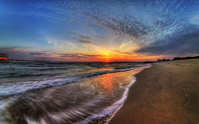 sunset, sunrise, beaches - desktop wallpaper