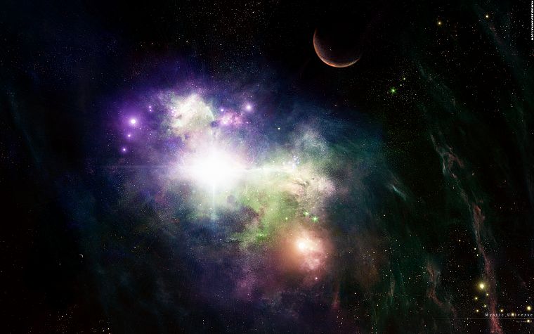 outer space, lights, galaxies, planets, nebulae, bright - desktop wallpaper