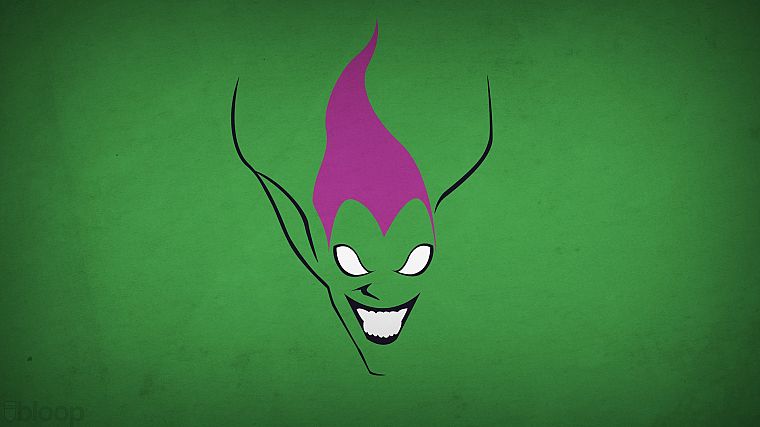 minimalistic, Spider-Man, Green Goblin, green background, villians, blo0p - desktop wallpaper