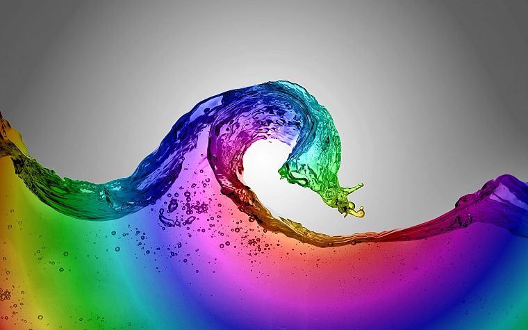 water, pink, rainbows - desktop wallpaper