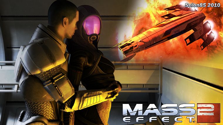 Mass Effect 2, Commander Shepard, Tali Zorah nar Rayya - desktop wallpaper