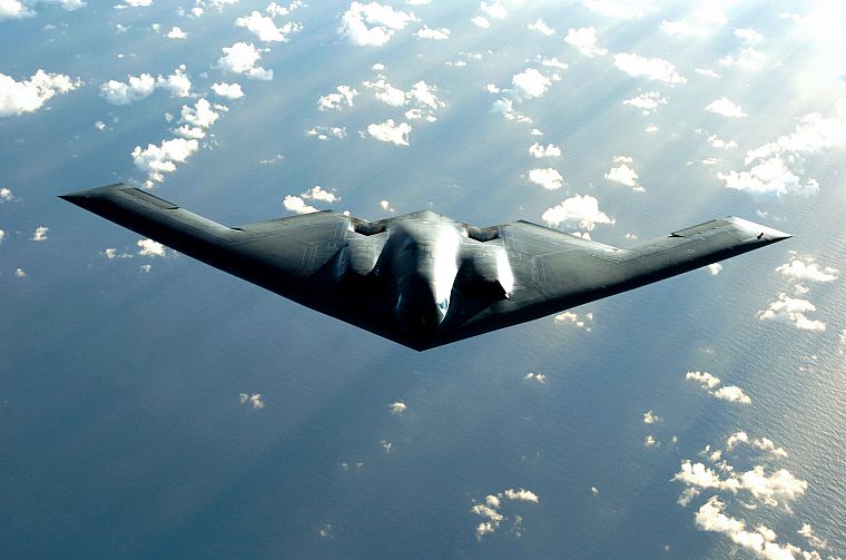 clouds, military, air force, skyscapes, B-2 Spirit - desktop wallpaper