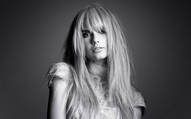 women, Taylor Swift, celebrity, monochrome - desktop wallpaper