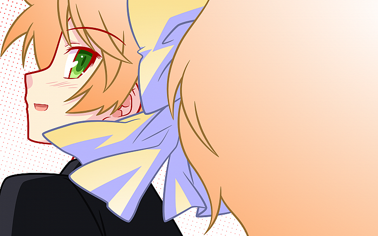 green eyes, Baka to Test to Shoukanjuu, anime, ponytails, Shimada Minami, blazer - desktop wallpaper