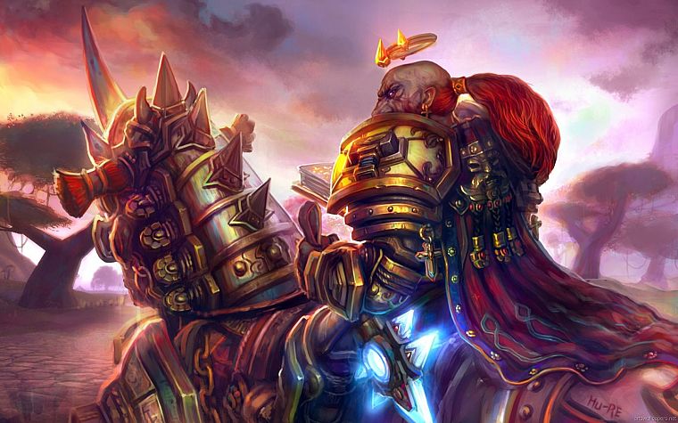 video games, World of Warcraft, fantasy art, dwarfs, paladin, warriors - desktop wallpaper