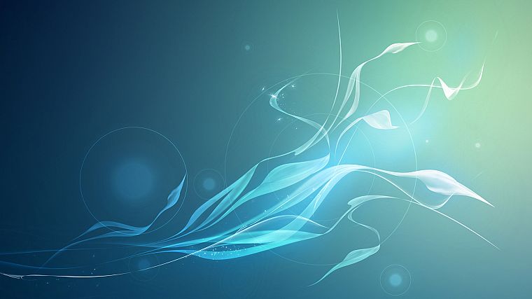abstract, blue, leaves - desktop wallpaper