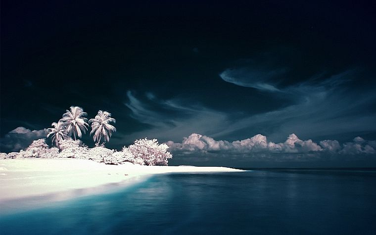 water, ocean, landscapes, nature, infrared, beaches - desktop wallpaper