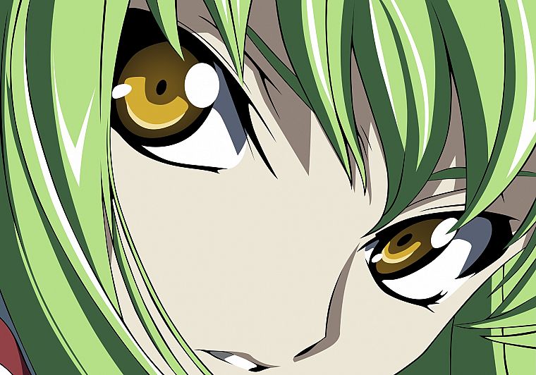 Code Geass, green hair, yellow eyes, C.C., anime - desktop wallpaper