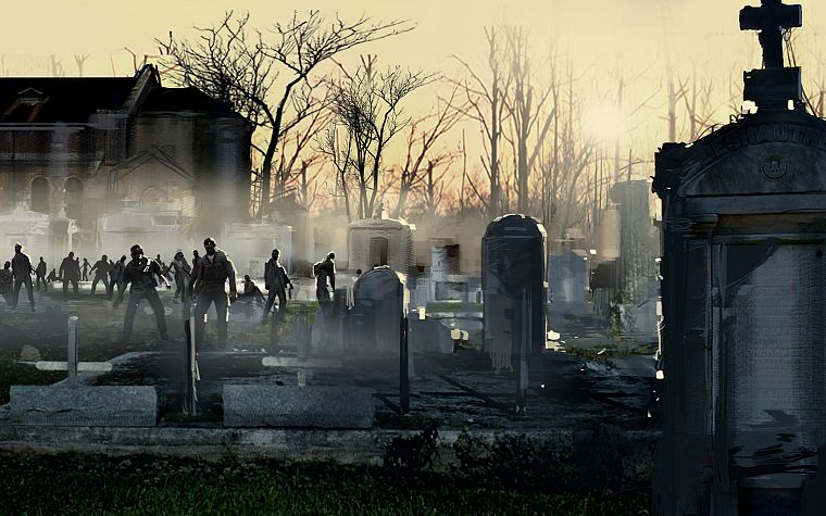 zombies, graveyards - desktop wallpaper