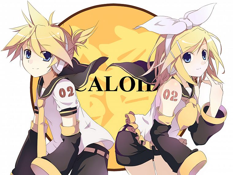 Vocaloid, Kagamine Rin, Kagamine Len, detached sleeves, bare shoulders - desktop wallpaper