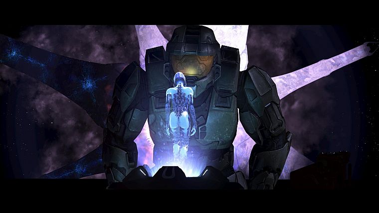 Cortana, Halo, Master Chief, screenshots - desktop wallpaper
