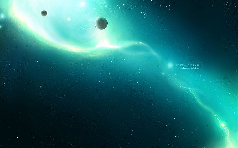 light, outer space, stars, planets - desktop wallpaper