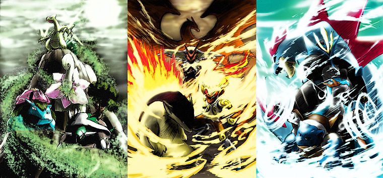 Pokemon, Venusaur, Blastoise, Charizard, Infernape - desktop wallpaper