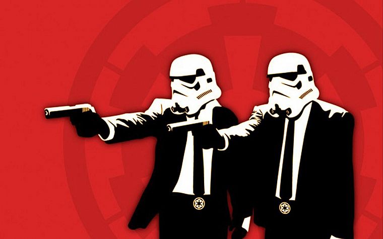 red, stormtroopers, Pulp Fiction - desktop wallpaper