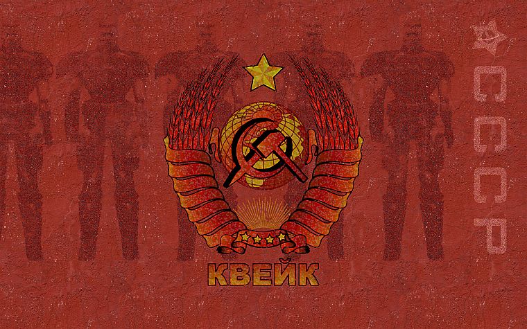 quake, USSR, logos, hammer and sickle - desktop wallpaper