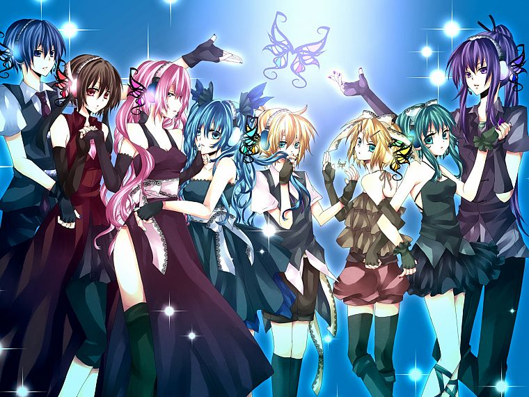 Vocaloid, Hatsune Miku, Megurine Luka, Kaito (Vocaloid), Kagamine Rin, Kagamine Len, Megpoid Gumi, Meiko, anime girls, Kamui Gakupo, Magnet (Vocaloid) - desktop wallpaper