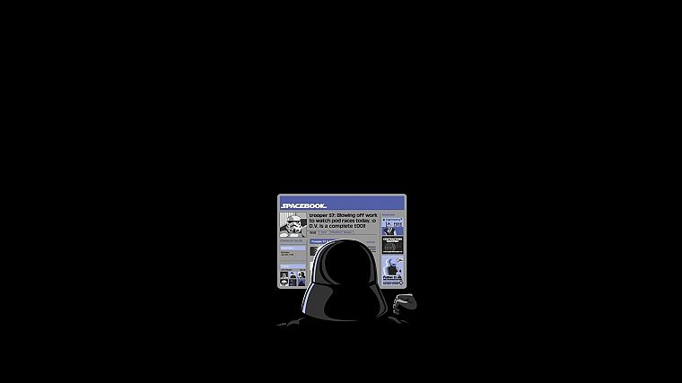 Star Wars, Facebook, stormtroopers, Darth Vader, funny, black background - desktop wallpaper