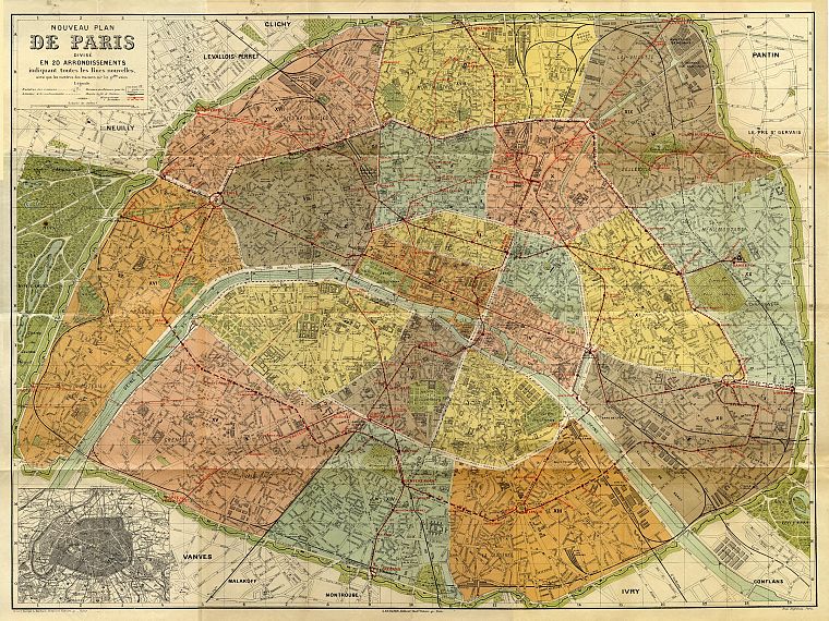Paris, France, maps - desktop wallpaper