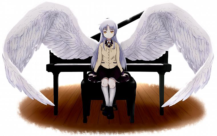 wings, Angel Beats!, school uniforms, Tachibana Kanade - desktop wallpaper