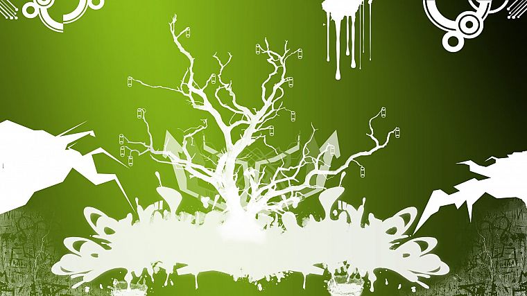 abstract, trees - desktop wallpaper