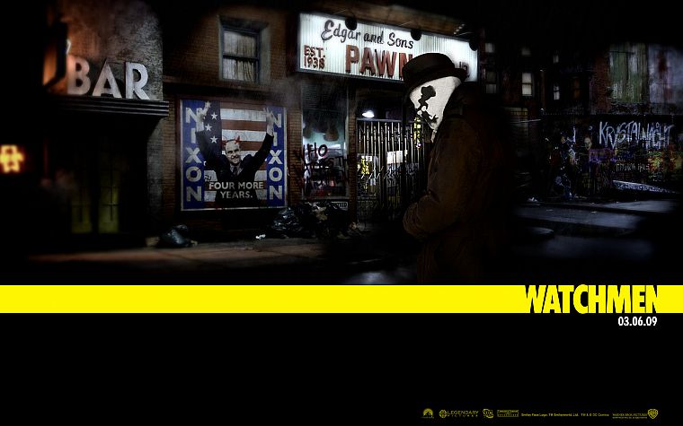 Watchmen, movies, Rorschach, graffiti, Richard Nixon - desktop wallpaper