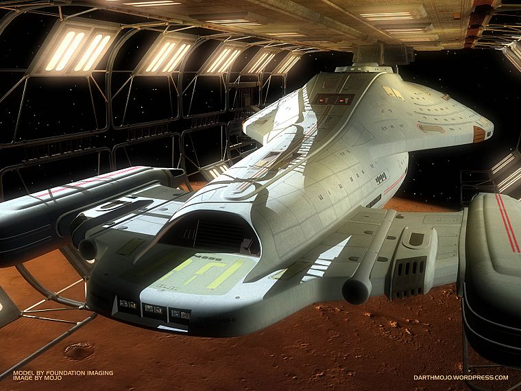 outer space, dock, Star Trek, USS Voyager - desktop wallpaper