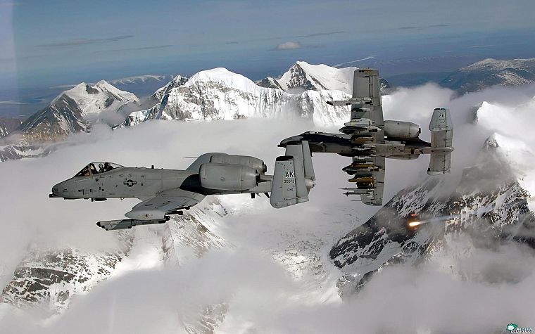 mountains, snow, aircraft, military, planes, A-10 Thunderbolt II - desktop wallpaper