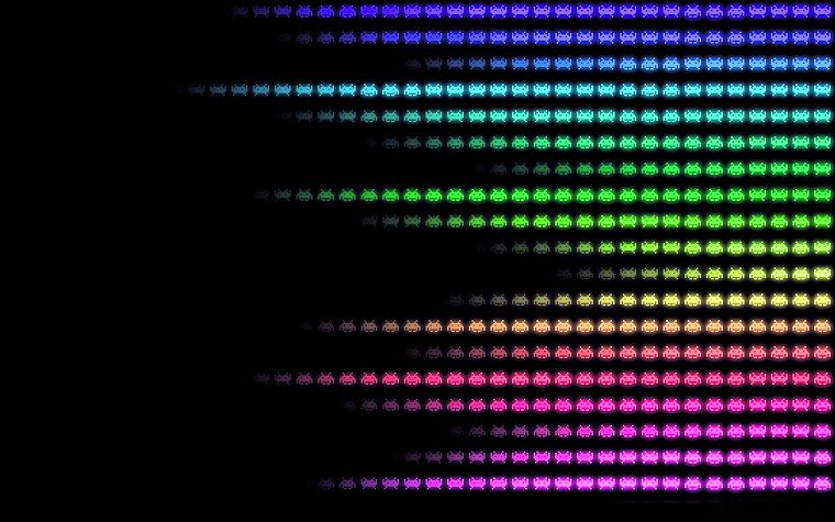 abstract, multicolor, Space Invaders - desktop wallpaper