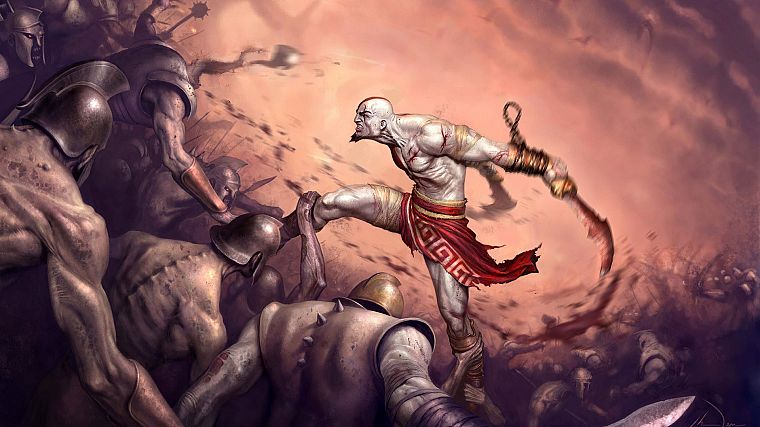 video games, Kratos, God of War, artwork - desktop wallpaper