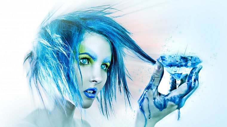 blue hair, piercings, I Must Be Dead - desktop wallpaper