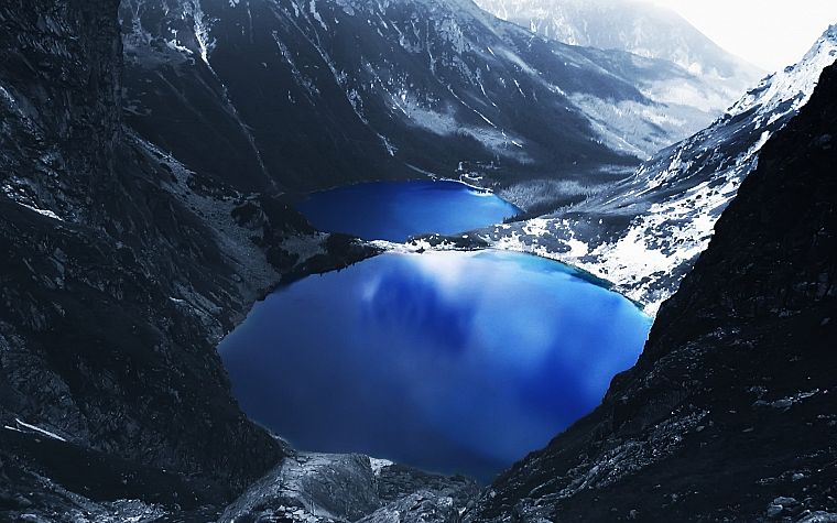 mountains, landscapes, nature, lakes, lagoon - desktop wallpaper