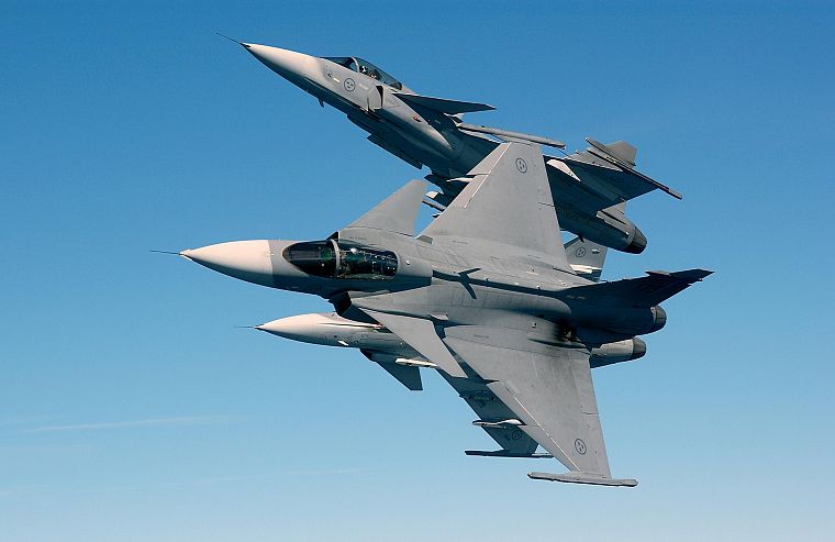 aircraft, vehicles, jet aircraft, Jas 39 Gripen, Swedish Air Force - desktop wallpaper