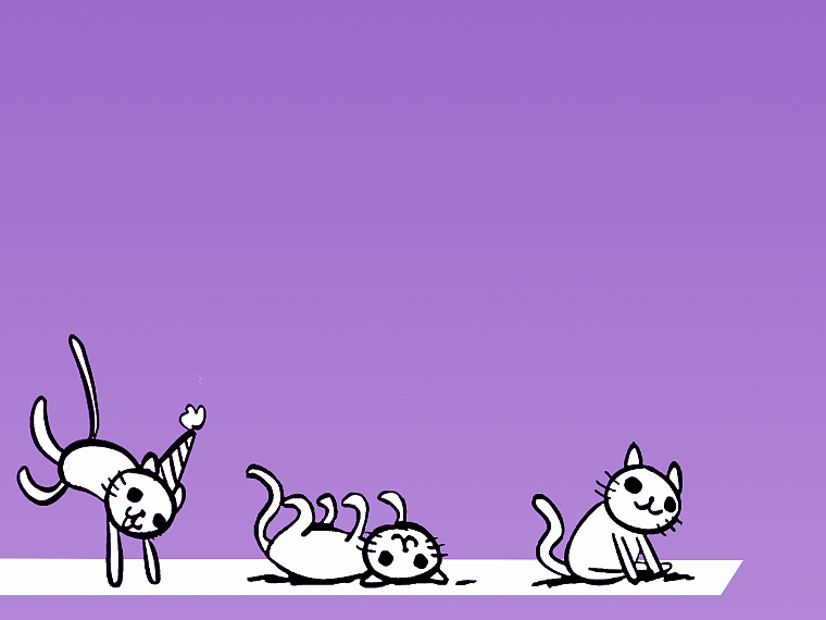 cats, purple, roll, party - desktop wallpaper