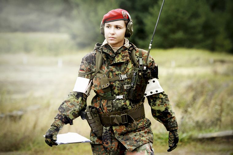 women, military, Germany, Bundeswehr, beret, PsyOps - desktop wallpaper