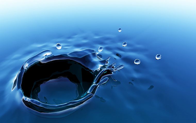 water, blue, splashes - desktop wallpaper
