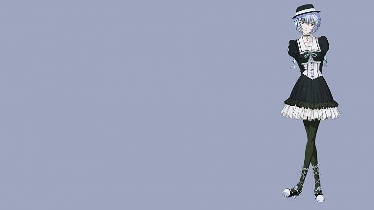 dress, Ayanami Rei, Neon Genesis Evangelion, simple background, anime girls - desktop wallpaper