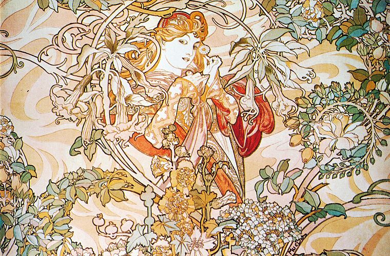 Alphonse Mucha, classic art - desktop wallpaper