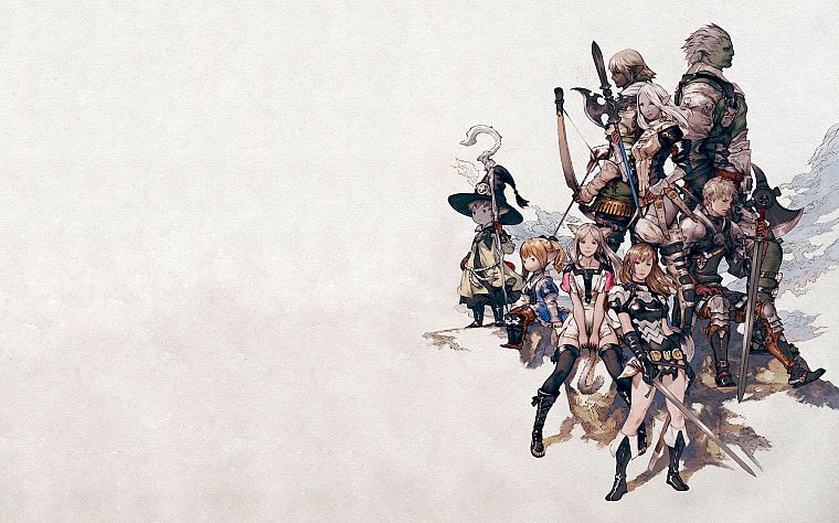 Final Fantasy XIV, simple background, white background - desktop wallpaper