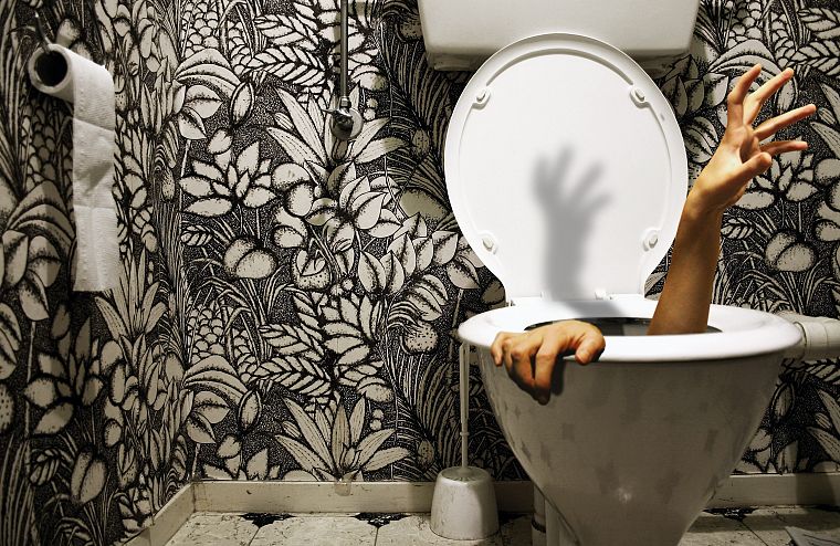 hands, drowning, toilet paper, arms raised - desktop wallpaper