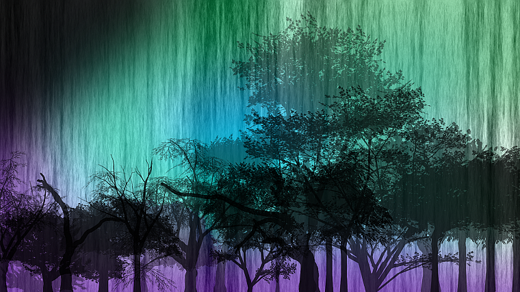 abstract, trees, multicolor - desktop wallpaper