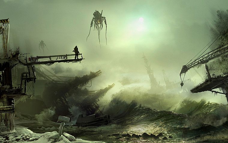 water, fantasy, death, Chaos, destruction, apocalypse, science fiction, artwork - desktop wallpaper