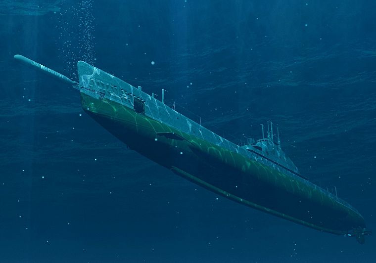 submarine, underwater - desktop wallpaper