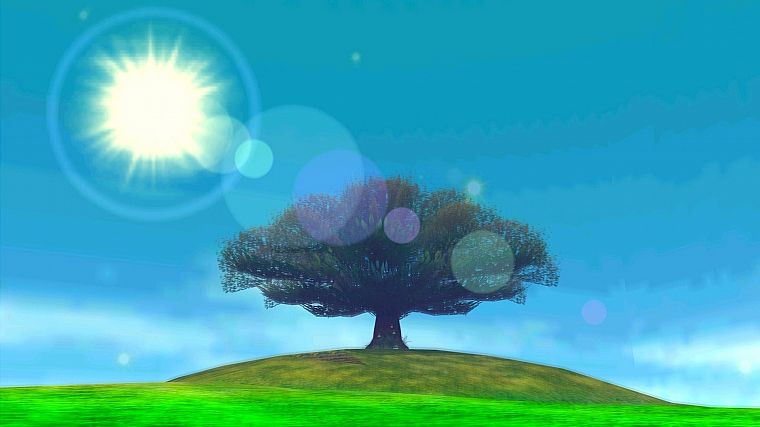 lens flare, Majora's mask moon tree, The Legend of Zelda: Majoras Mask, Surface of the Moon (The Legend of Zelda: Majora's Mask) - desktop wallpaper