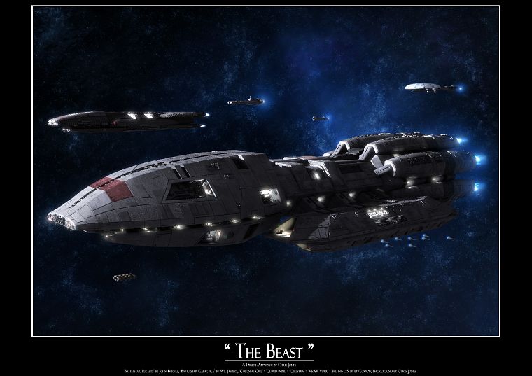 outer space, Battlestar Galactica, spaceships, science fiction, Battlestar Pegasus - desktop wallpaper