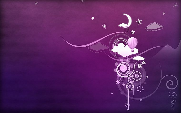 abstract, Moon, purple, dreamy - desktop wallpaper