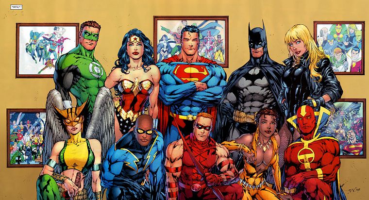 Green Lantern, Batman, DC Comics, Superman, superheroes, Justice League, Red Arrow, Wonder Woman - desktop wallpaper