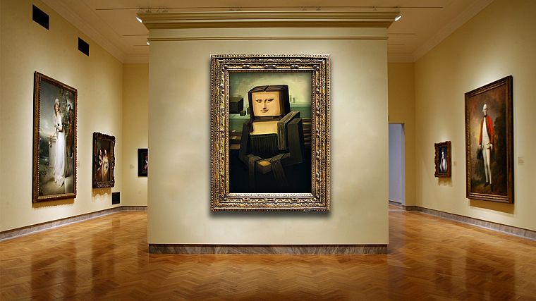 Mona Lisa, Minecraft - desktop wallpaper