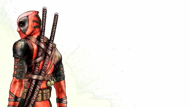 Deadpool Wade Wilson, Marvel Comics, simple background - desktop wallpaper